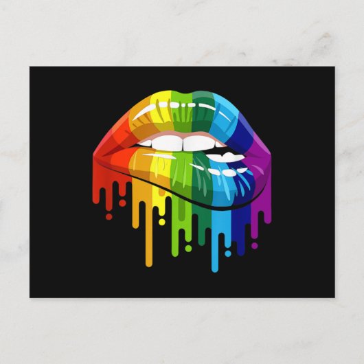LGBT Rainbow Lip Gay Pride Briefkaart (Voorkant)