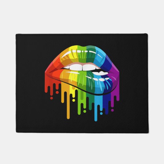 LGBT Rainbow Lip Gay Pride Deurmat (Voorkant)