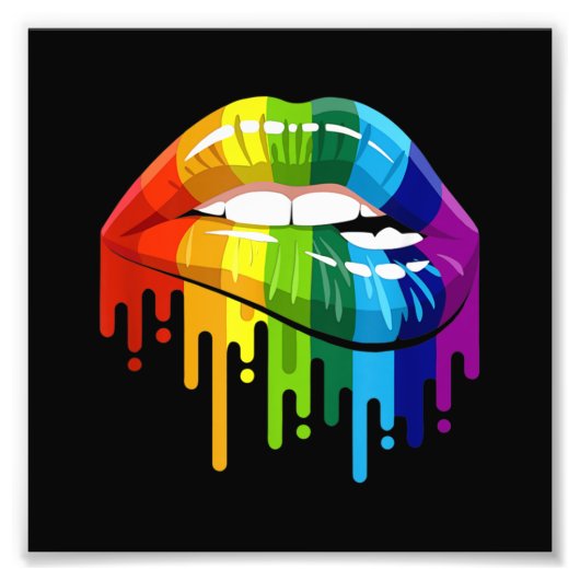 LGBT Rainbow Lip Gay Pride Foto Afdruk (Voorkant)