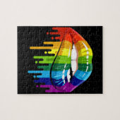 LGBT Rainbow Lip Gay Pride Legpuzzel (Horizontaal)