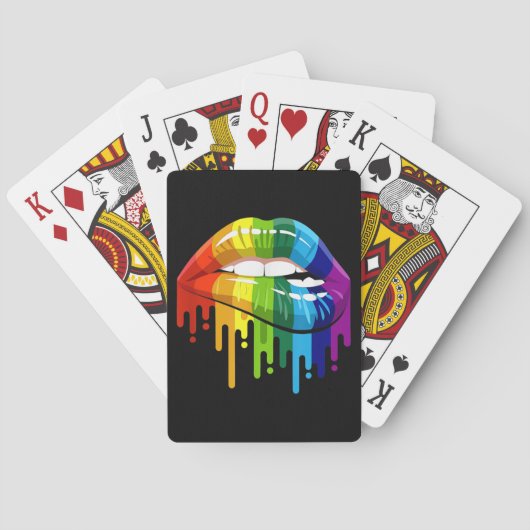 LGBT Rainbow Lip Gay Pride Pokerkaarten (Achterkant)