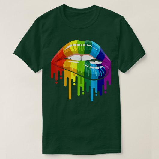 LGBT Rainbow Lip Gay Pride  T-shirt (Design voorkant)