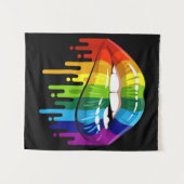 LGBT Rainbow Lip Gay Pride Wandkleed (Voorkant (horizontaal))