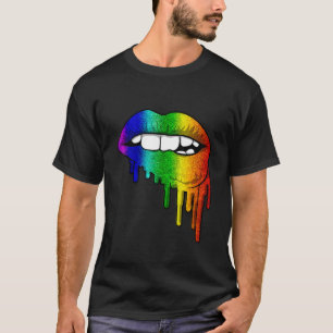 LGBT Rainbow Lips Pride Gay Homoseksueel Lesbisch  T-shirt