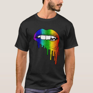 Lgbt Rainbow Lips Pride Gay Homosexual Lesbian T-shirt