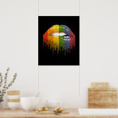 LGBT Rainbow Lips Pride - Homoseksueel, lesbisch Poster (Keuken)