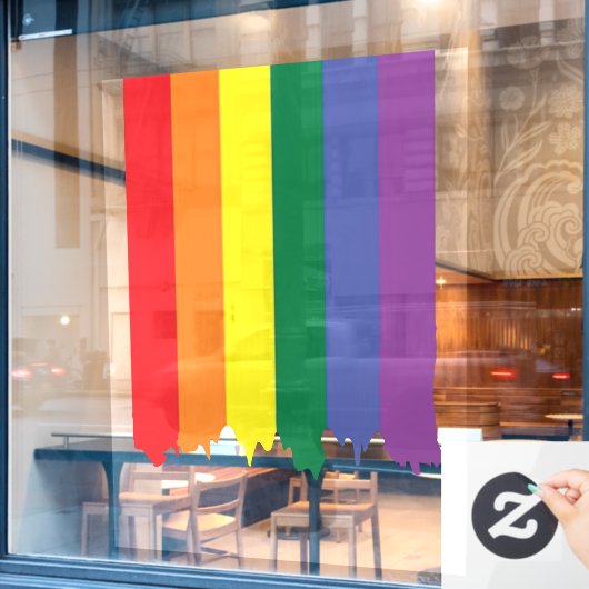 LGBT Rainbow Pride Driving Paint Raamsticker (Cafe Raam)
