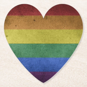 LGBT Rainbow Pride Flag Retro Style Kartonnen Onderzetters