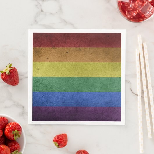 LGBT Rainbow Pride Flag Retro Style Servet (Insitu)