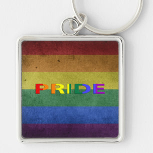 LGBT Rainbow Pride Flag Retro Style Sleutelhanger