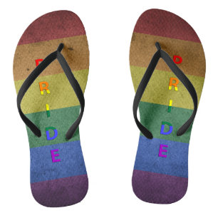 LGBT Rainbow Pride Flag Retro Style Teenslippers