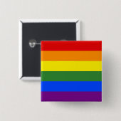 LGBT Rainbow Pride Flag Vierkante Button 5,1 Cm (Voorkant /achterkant)
