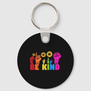 LGBT Rainbow Pride Maand ASL Be Kind Hand Teken L Sleutelhanger