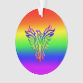 LGBT Rainbow Pride Phoenix Rising, met reliëfdruk Ornament (voorkant)