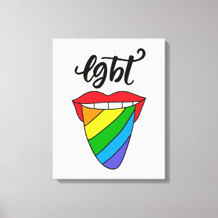 LGBT Rainbow Tongue Canvas Afdruk