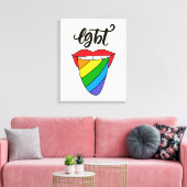 LGBT Rainbow Tongue Canvas Afdruk (Insitu (Woonkamer))