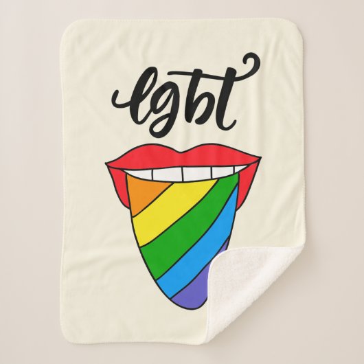 LGBT Rainbow Tongue Sherpa Deken (Voorkant)