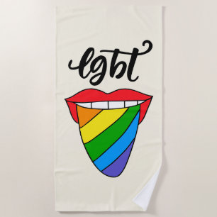 LGBT Rainbow Tongue Strandlaken
