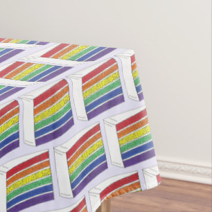 LGBT Rainbow Weddenlaag Cake Slice Gay Pride Tafelkleed