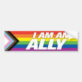 LGBT recht - Ally Inclusive Progress Pride Flag Bumpersticker (Voorkant)