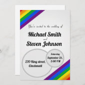 LGBT regenboog bruiloft uitnodiging (Voorkant / Achterkant)