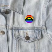 LGBT Regenboog en Hart Hand Silhouet Ronde Button 3,2 Cm (In situ)