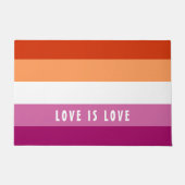 LGBT regenboog Lesbian Pride Flag Aangepaste Tekst Deurmat (Voorkant)