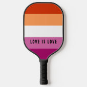 LGBT regenboog Lesbian Pride Flag Aangepaste Tekst Pickleball Paddle (Voorkant)