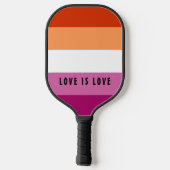 LGBT regenboog Lesbian Pride Flag Aangepaste Tekst Pickleball Paddle (Achterkant)