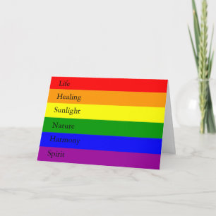 LGBT Regenboog Met Betekenissen Gewone Wenskaart Kaart
