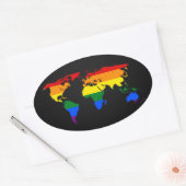 LGBT regenboog trots wereldkaart Stickers (Envelop)