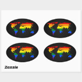 LGBT regenboog trots wereldkaart Stickers (Vel)