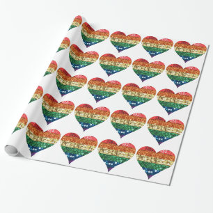 lgbt regenbooghart cadeaupapier