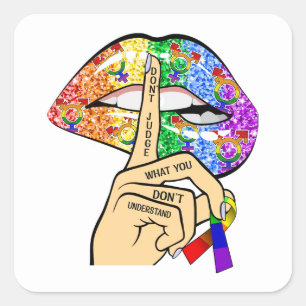 LGBT regenboogliften Vierkante Sticker