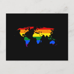 LGBT regenboogpride wereldkaart Briefkaart