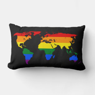 LGBT-regenboogpride wereldkaart Pillow Kussen