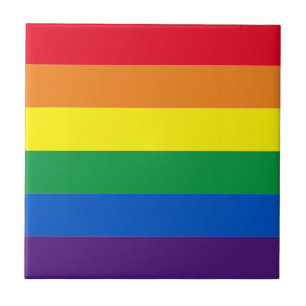 Lgbt regenboogstrepen kleuren gay pride vlag tegeltje