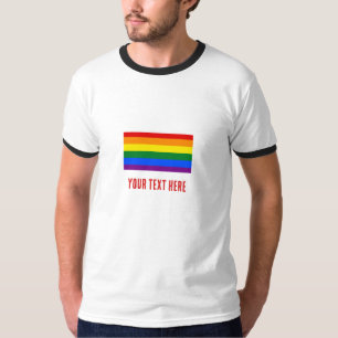LGBT Regenboogvlag met Jouw tekst voor Pride Maand T-shirt