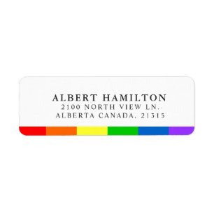 LGBT Regenboogvlag Stripe Retouradres Etiket