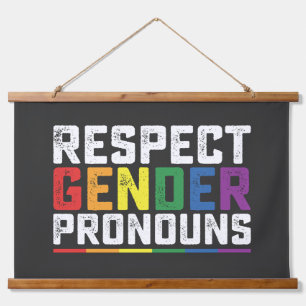 LGBT Respect Genderspronouns Gay Lesbian Trans Hangend Wandkleed