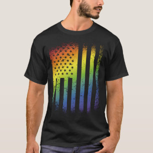LGBT Retro Amerikaanse Regenboogvlag Liefde is Lie T-shirt