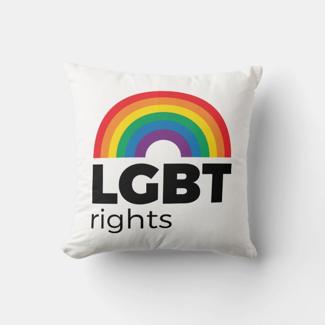 LGBT Rights Rainbow Kussen (Voorkant)