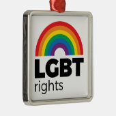 LGBT Rights Rainbow Metalen Ornament (Rechts)