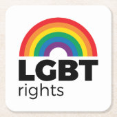 LGBT Rights Rainbow Vierkante Kartonnen Onderzetter (Voorkant)