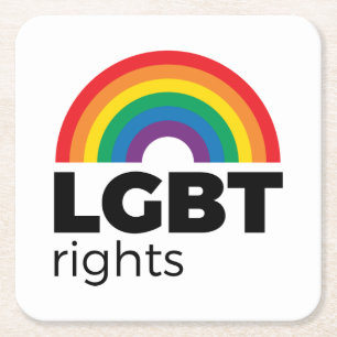 LGBT Rights Rainbow Vierkante Kartonnen Onderzetter