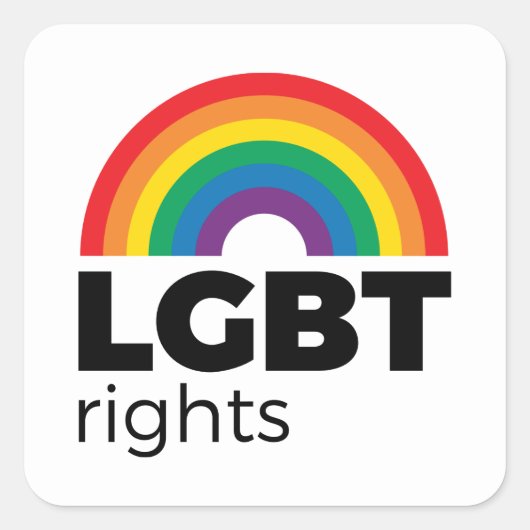 LGBT Rights Rainbow Vierkante Sticker (Voorkant)