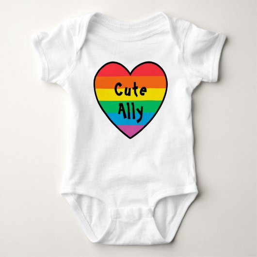 LGBT Schattigee bondgenoot | Rainbow Pride Heart P Romper (Voorkant)