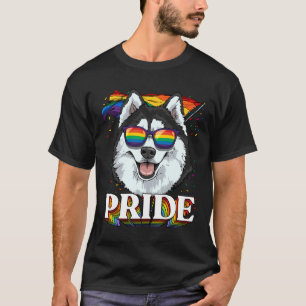 Lgbt Siberian Husky Gay Pride Lgbetq Rainbow Flag T-shirt