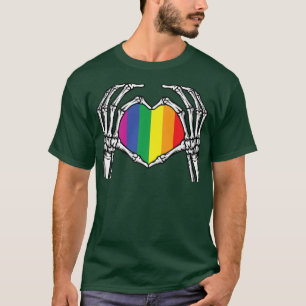 LGBT Skelet Hand Hart Teken Botten Kostuum Grappig T-shirt