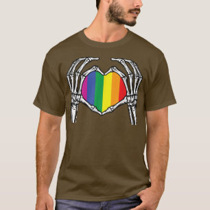 LGBT Skeleton Hand Heart Sign Bones Costume Funny T-shirt